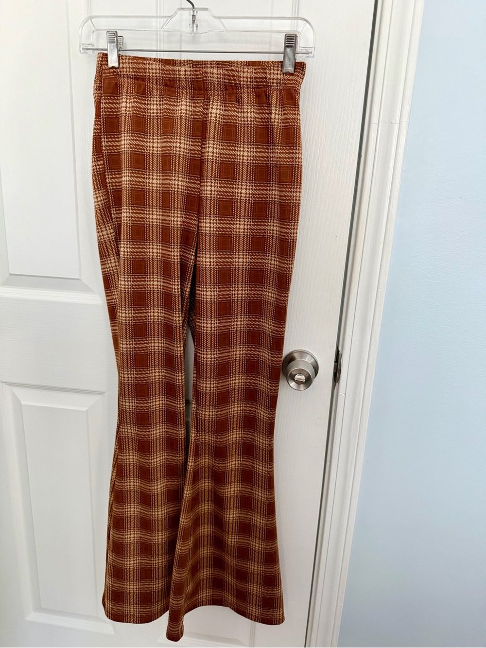 Wild Fable Brown Plaid Flare Pants XS | Retro Bell Bottom Stretch Pants